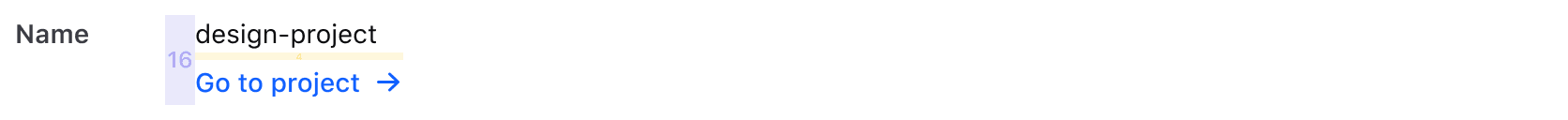 The gap between the title and value is 16px. The value has two rows and a 4px gap between each row.